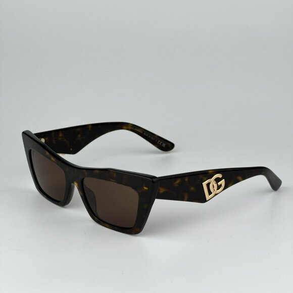 D&G DG4435 502/73 BRAND NEW Sunglasses Havana Dark Brown Cat Eye Women - Picture 8 of 14